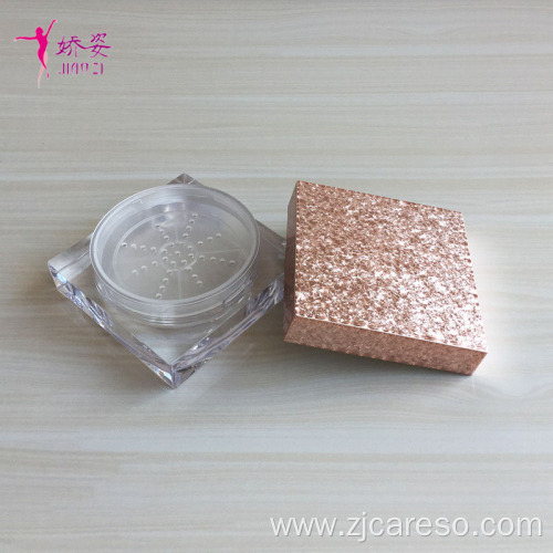 Cosmetic Jar Loose Powder Jar with Electroplated Lid